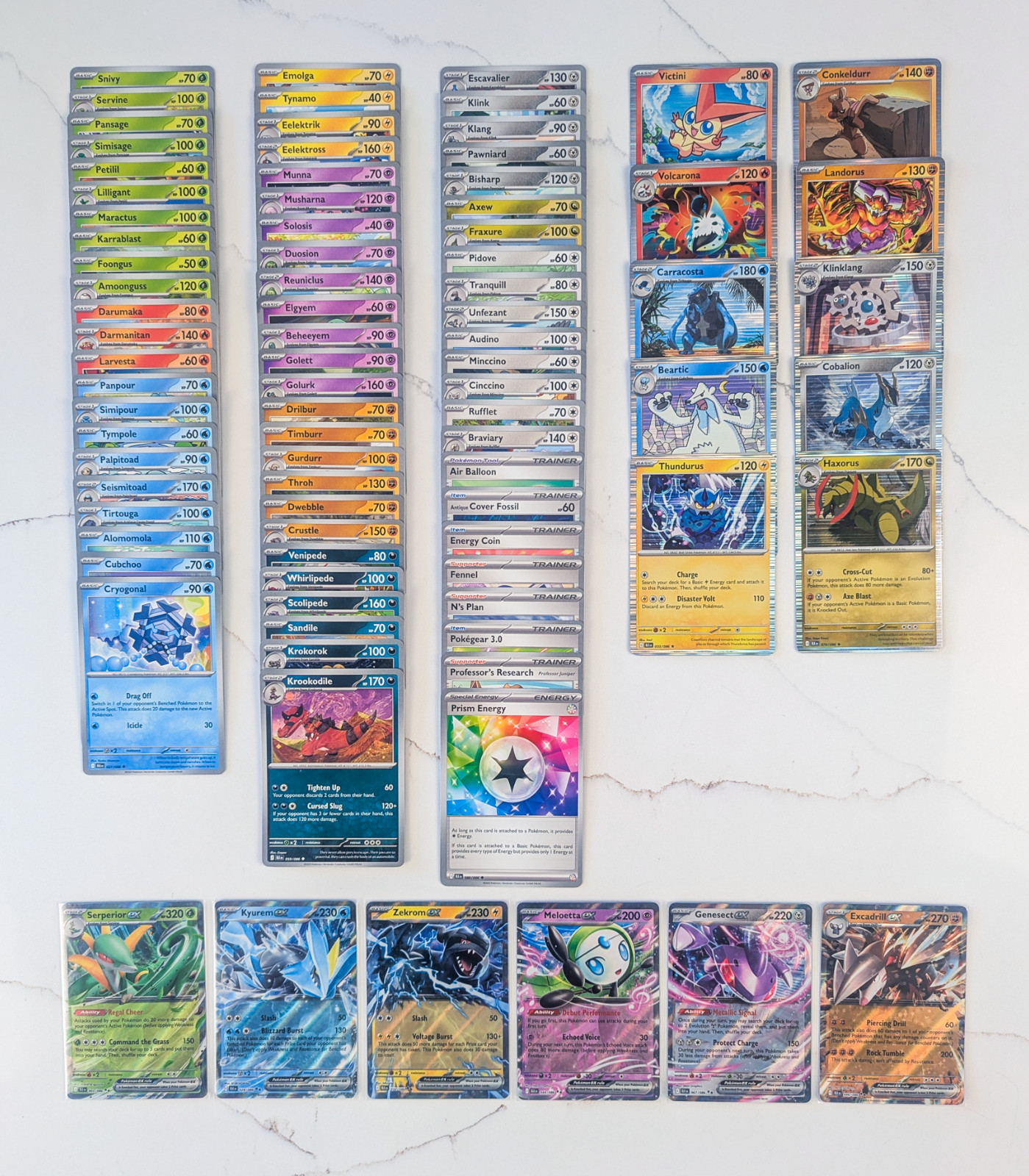 Pokemon Black Bolt – Complete Base Set – C/U/R/EX (86 Cards)
