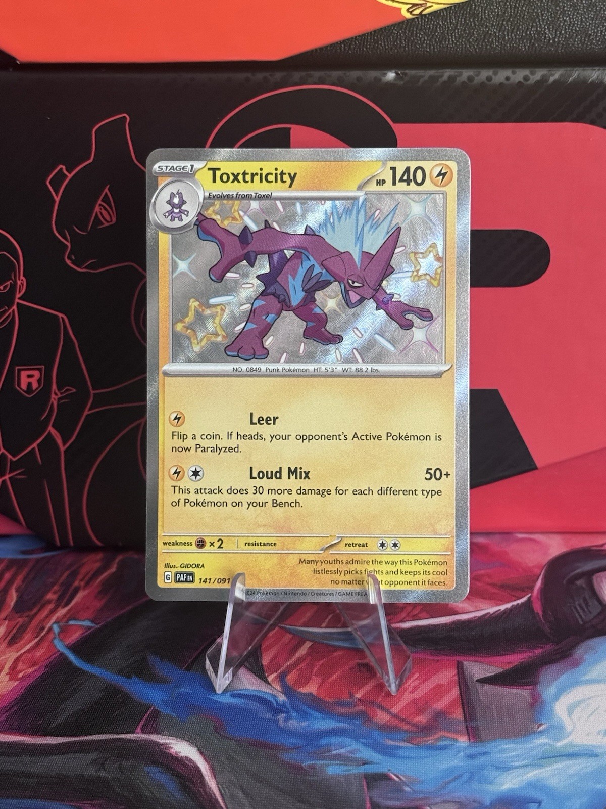 Toxtricity 141/091 Pokemon SV: Paldean Fates Shiny Rare Holo