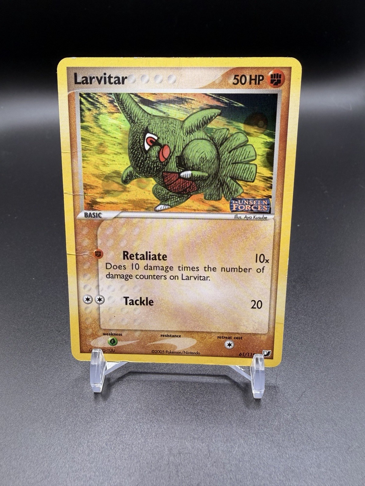 [DMG] Larvitar 61/115 EX Unseen Forces Stamped Reverse Holo Pokémon Card