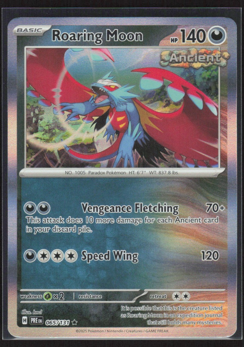 2025 Scarlet & Violet Series – Prismatic Evolutions Roaring Moon Rare #65