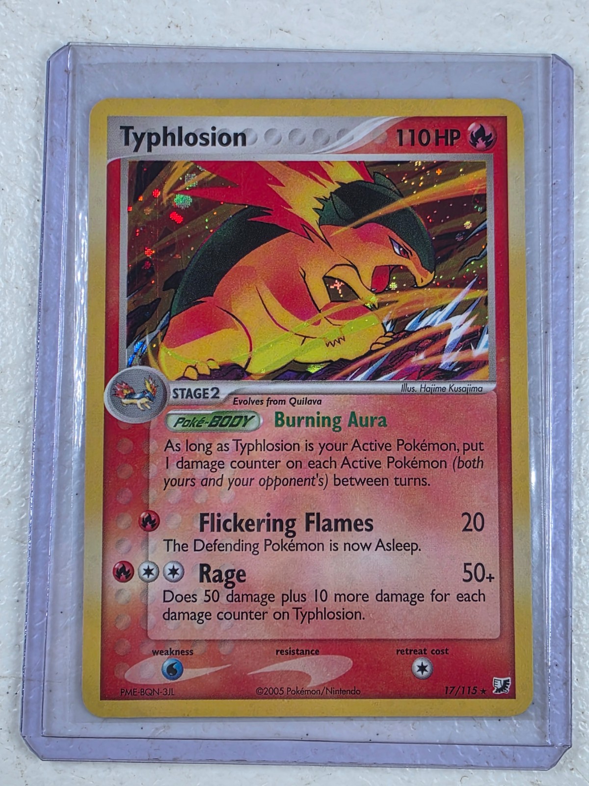 Pokemon Typhlosion 17/115 Holo Rare EX Unseen Forces Fire Card 2005