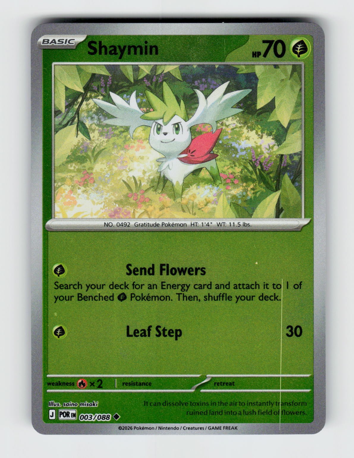 Shaymin 003/088 – Pokemon – Perfect Order – Reverse Holo Uncommon – NM