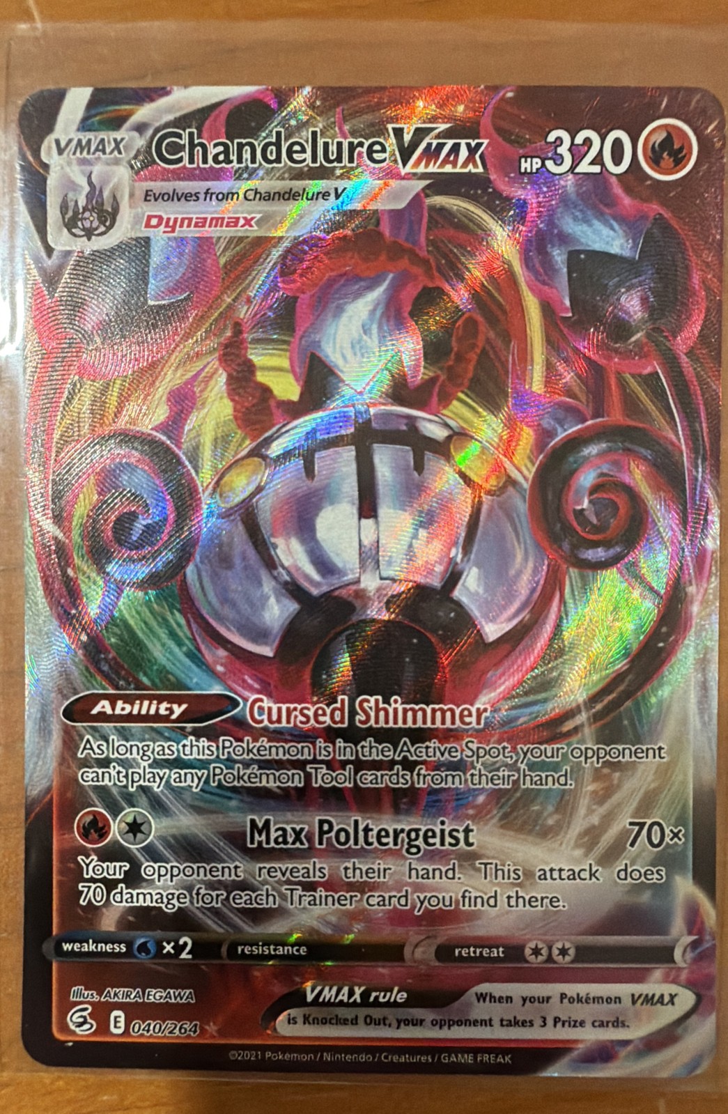 Chandelure VMAX 040/264 Swsh08: Fusion Strike Holo