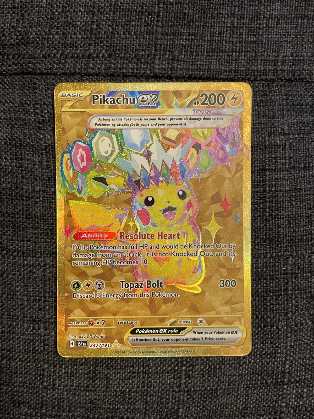 Pikachu ex 247/191 Surging Sparks Holo NM-NM+