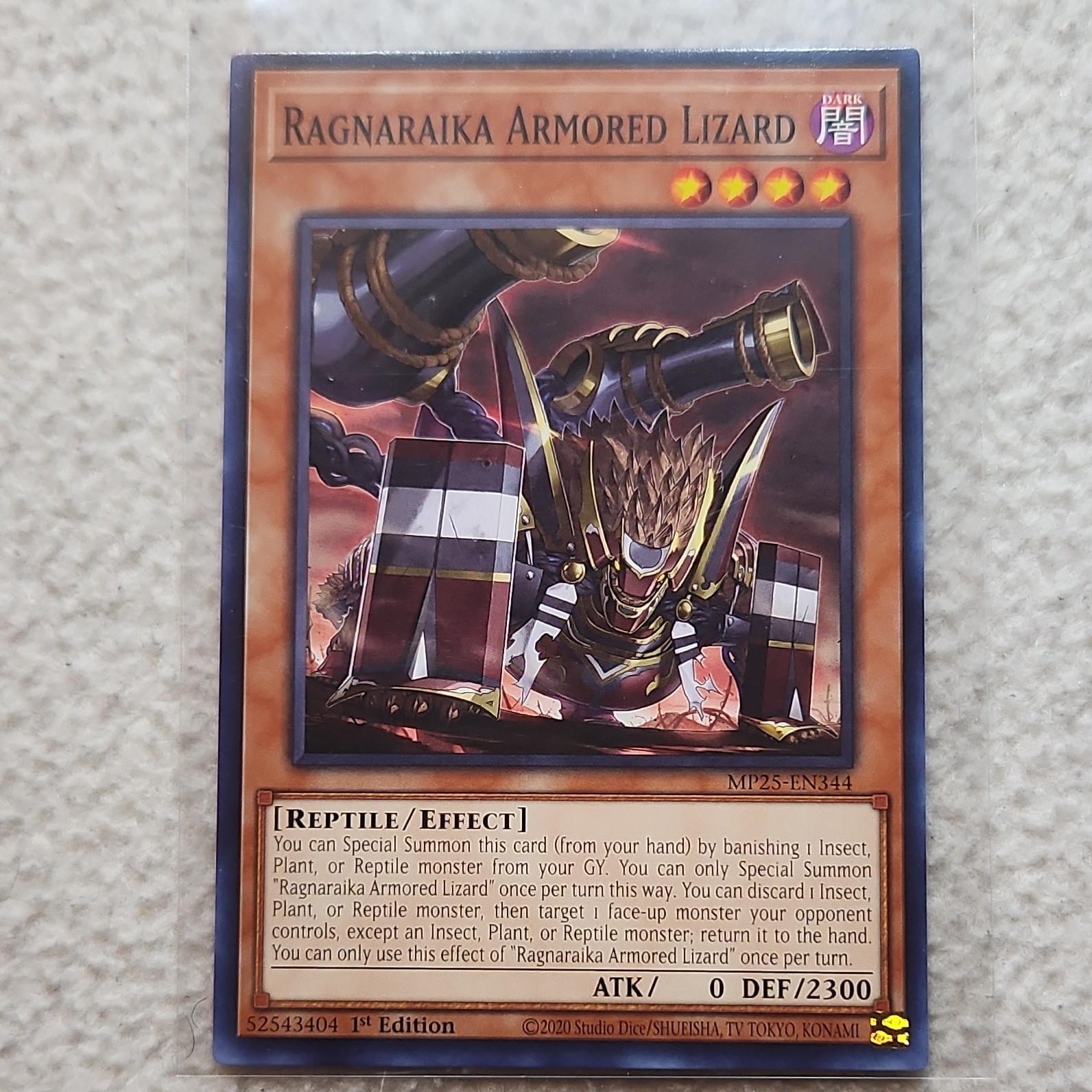Konami Ragnaraika Armored Lizard Effect Reptile 1st Ed MP25-EN344