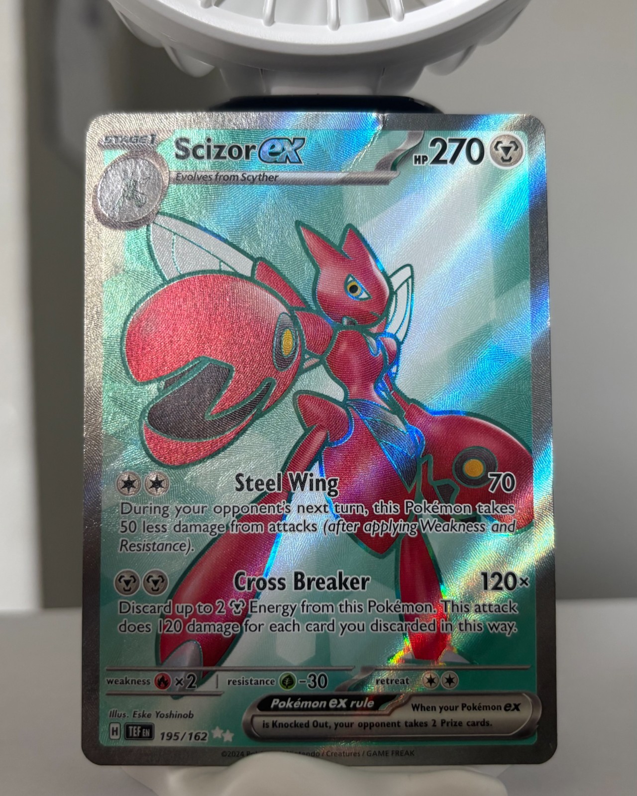 NM Pokemon Temporal Forces Scizor EX Ultra Rare Full Art 195 #195/162