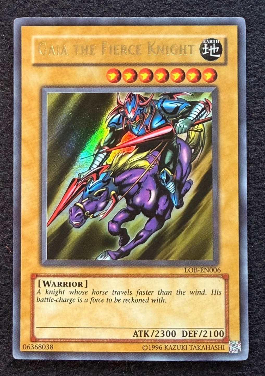 Konami Yu-Gi-Oh! Gaia The Fierce Knight LOB-EN006 Ultra Rare Unlimited 2300/2100