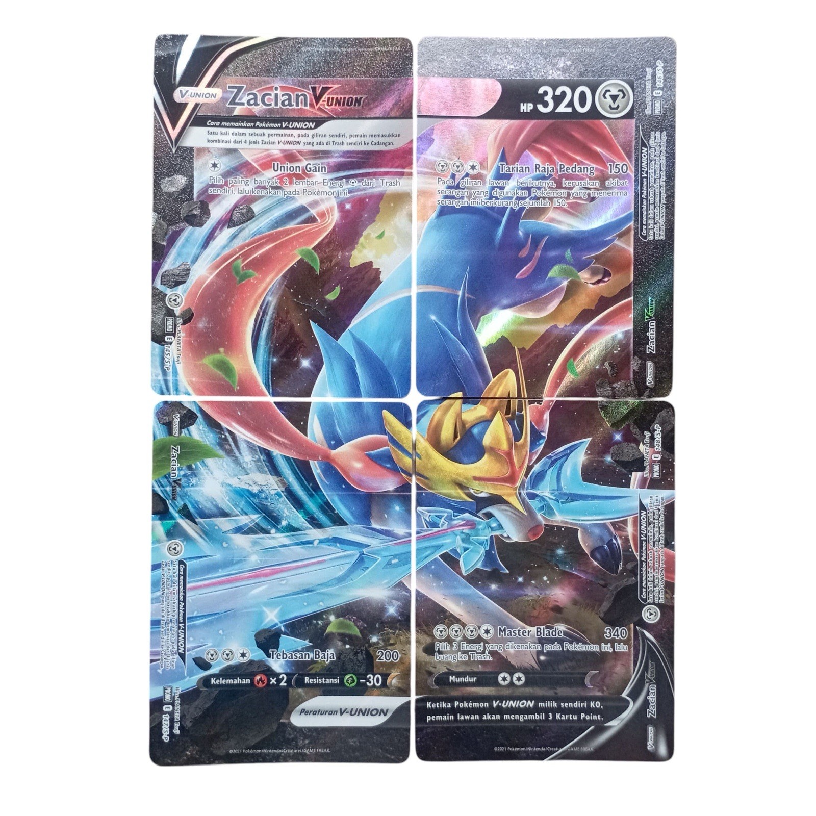 3 Sets Pokemon V-UNION Promo Mewtwo Zacian Greeninja Promo Pokemon TCG indonesia