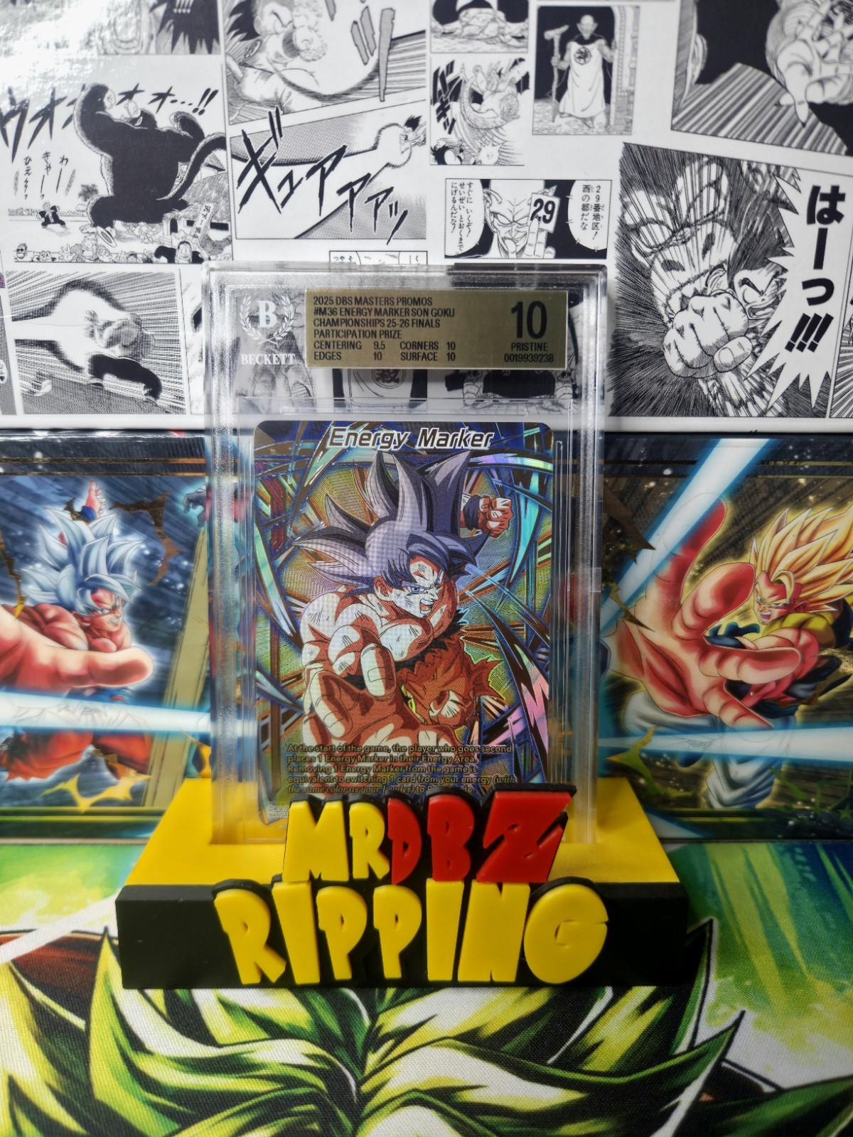 Dragon Ball Super Masters Energy Marker M-36 Son Goku Gold Foil BGS 10
