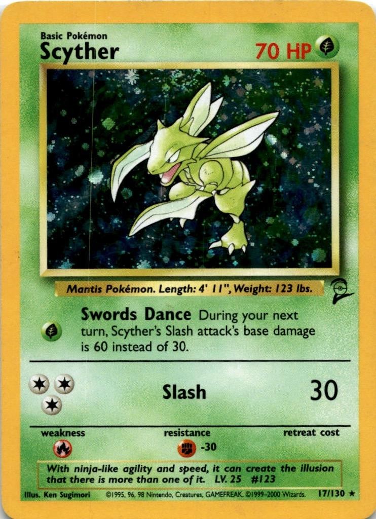 Base Set 2 017/130 Scyther Holo Rare,Holo