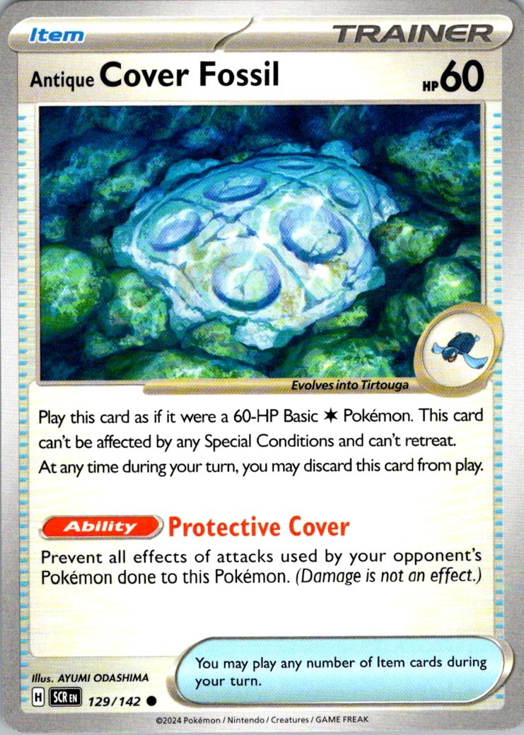 Antique Cover Fossil Common SV07: Stellar Crown 129/142 NM AYUMI ODASHIMA