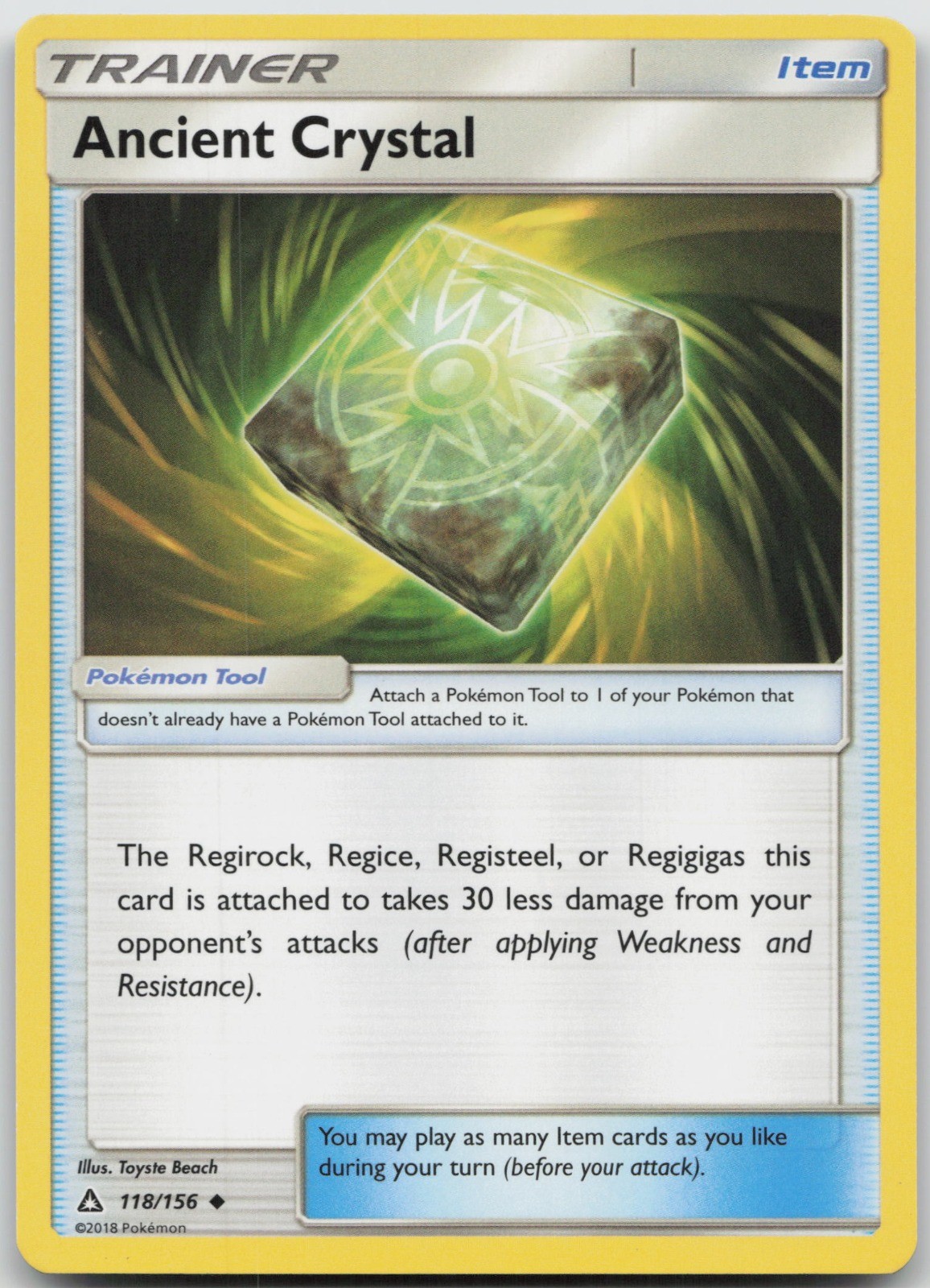 Ancient Crystal Uncommon SM – Ultra Prism 118/156 NM Toyste Beach