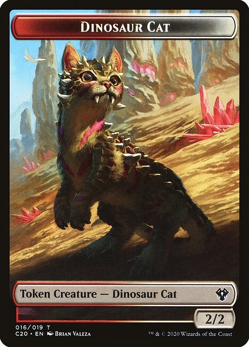 Dinosaur Cat (2/2) MTG Commander 2020 Token NM x4 – Magic Card