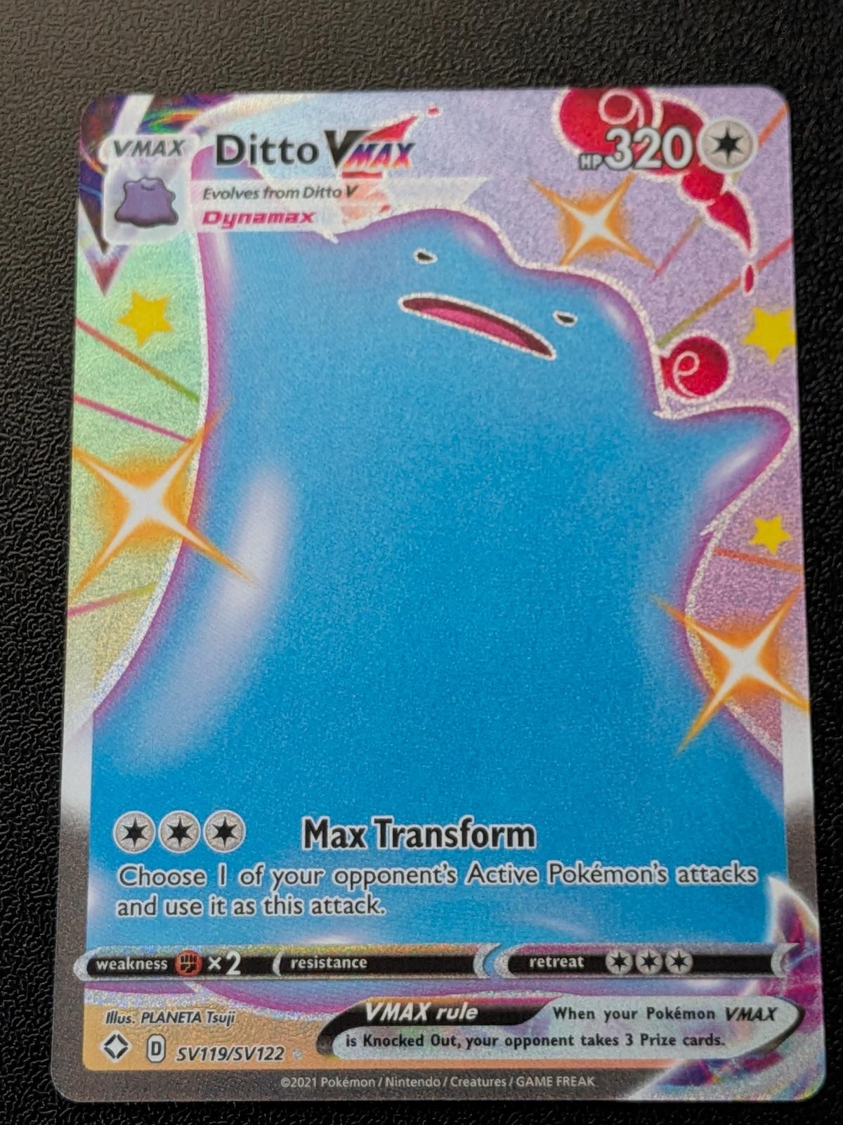 Ditto VMAX SV119/SV122 Holo VMAX Rare Shining Fates Shiny Vault Pokemon Holo NM