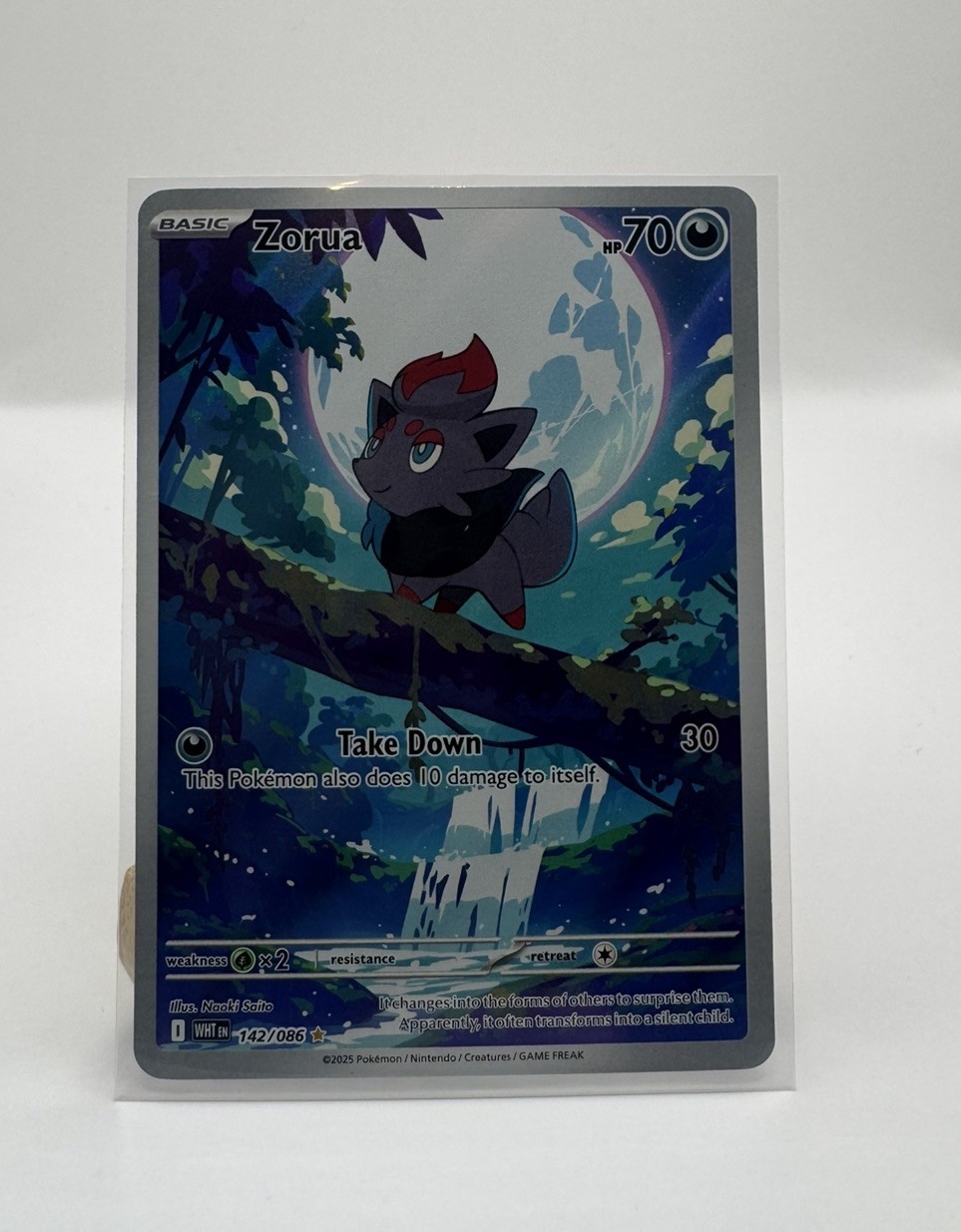 Zorua 142/086 SV White Flare Illustration Rare Holo