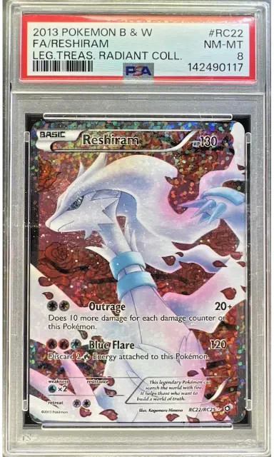 2013 Pokemon BW Legendary Treasures Radiant Collection Reshiram #RC22/RC25 PSA 8