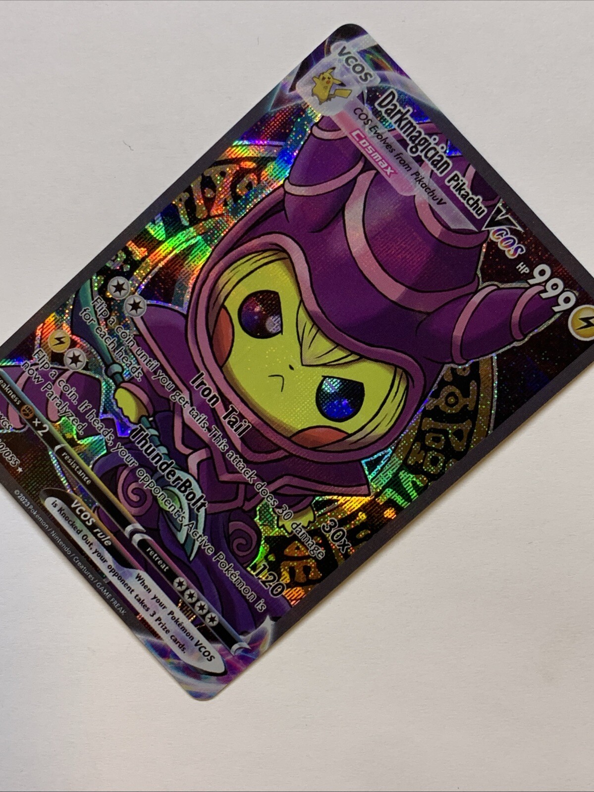 Pikachu Cosplay Dark Magician Yugioh DMG Pokémon Custom ACG Card Holo Foil Anime