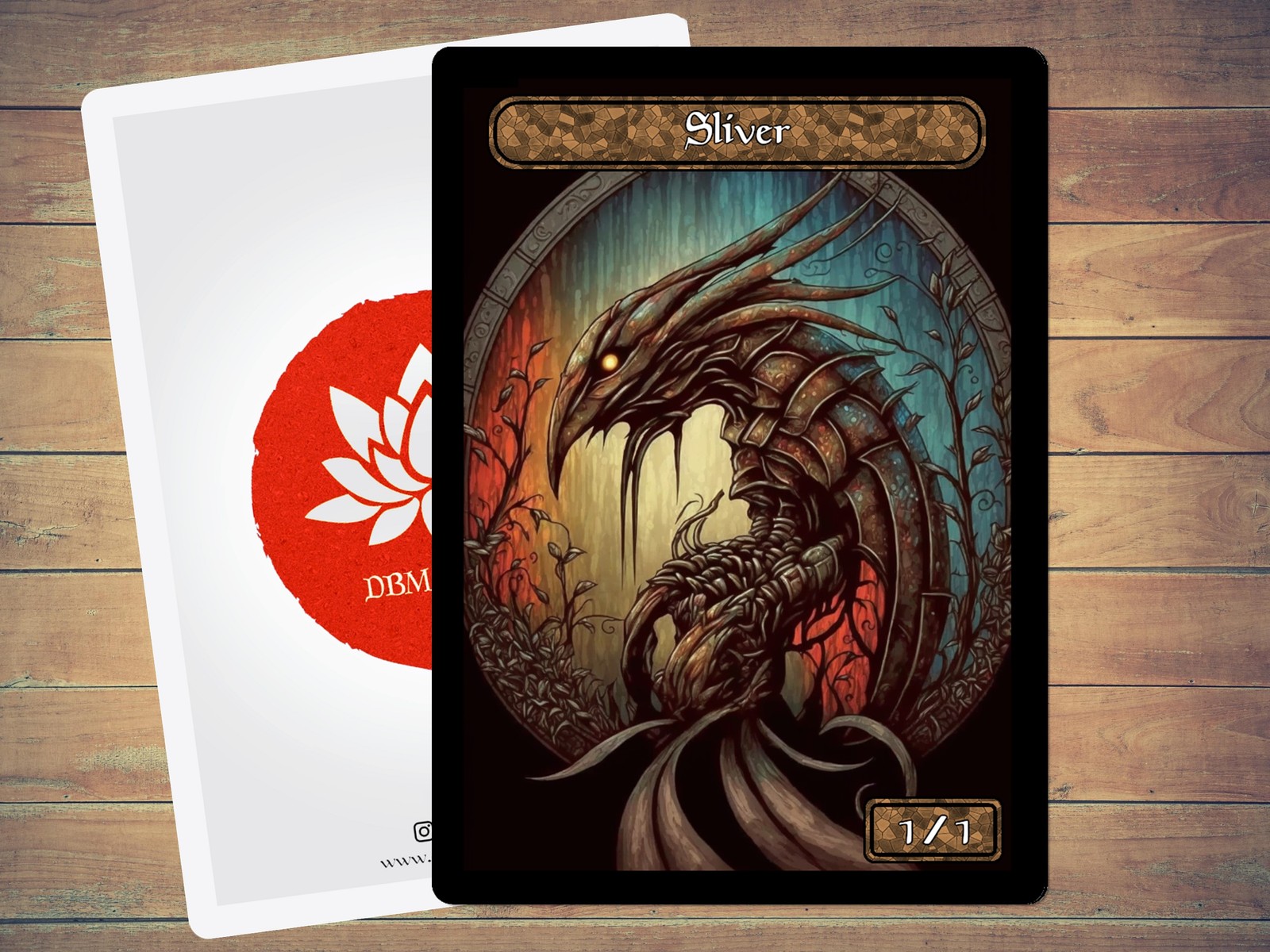 Sliver MTG Token | Custom Stained Glass Art | Magic The Gathering