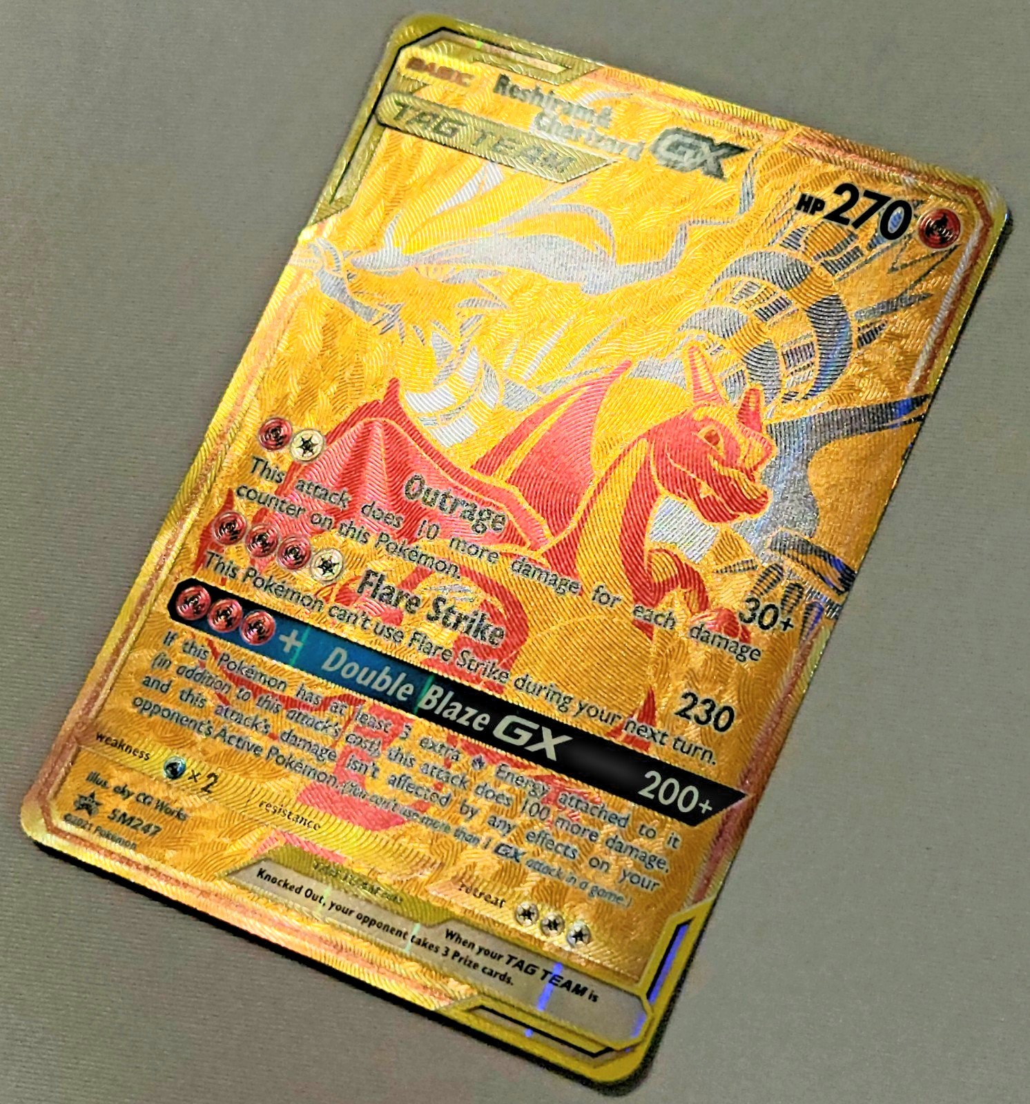 2021 Pokemon TCG Reshiram & Charizard GX Tag Team SM248 Oversized Excellent-NM/M