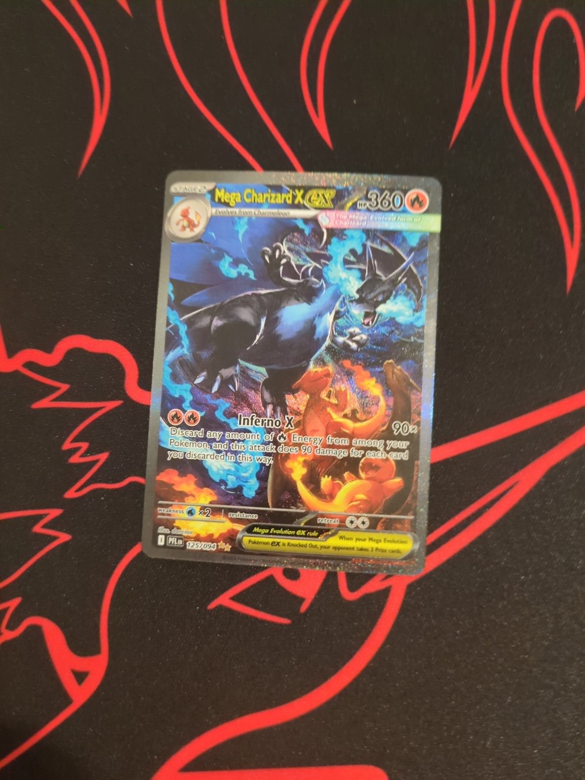 Pokemon Mega Charizard X EX SIR 125/094 Phantasmal Flames Fresh
