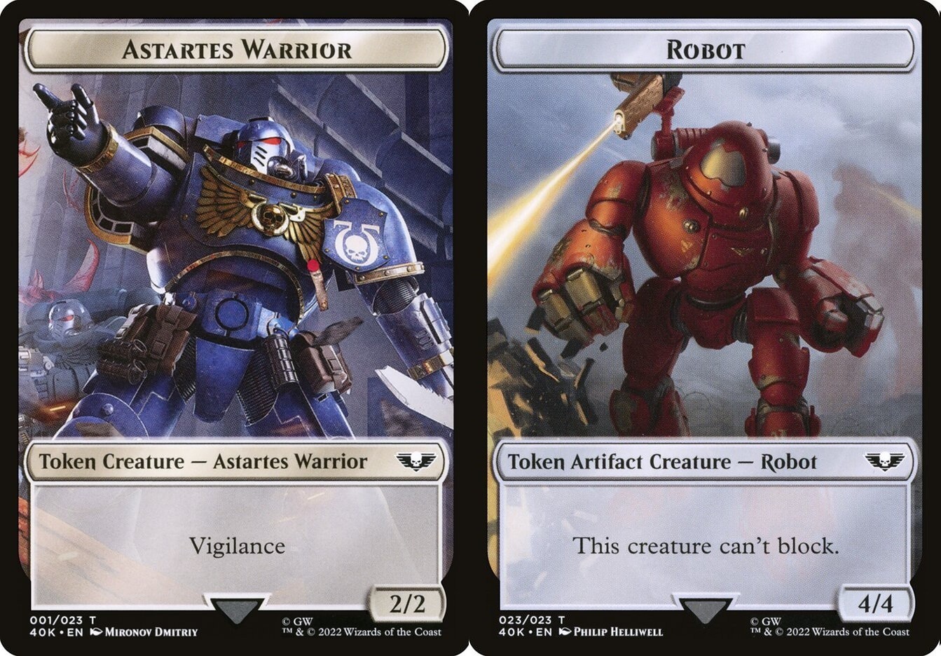 Astartes Warrior \ Robot Token – #01/23 – Warhammer 40,000 – NM MTG