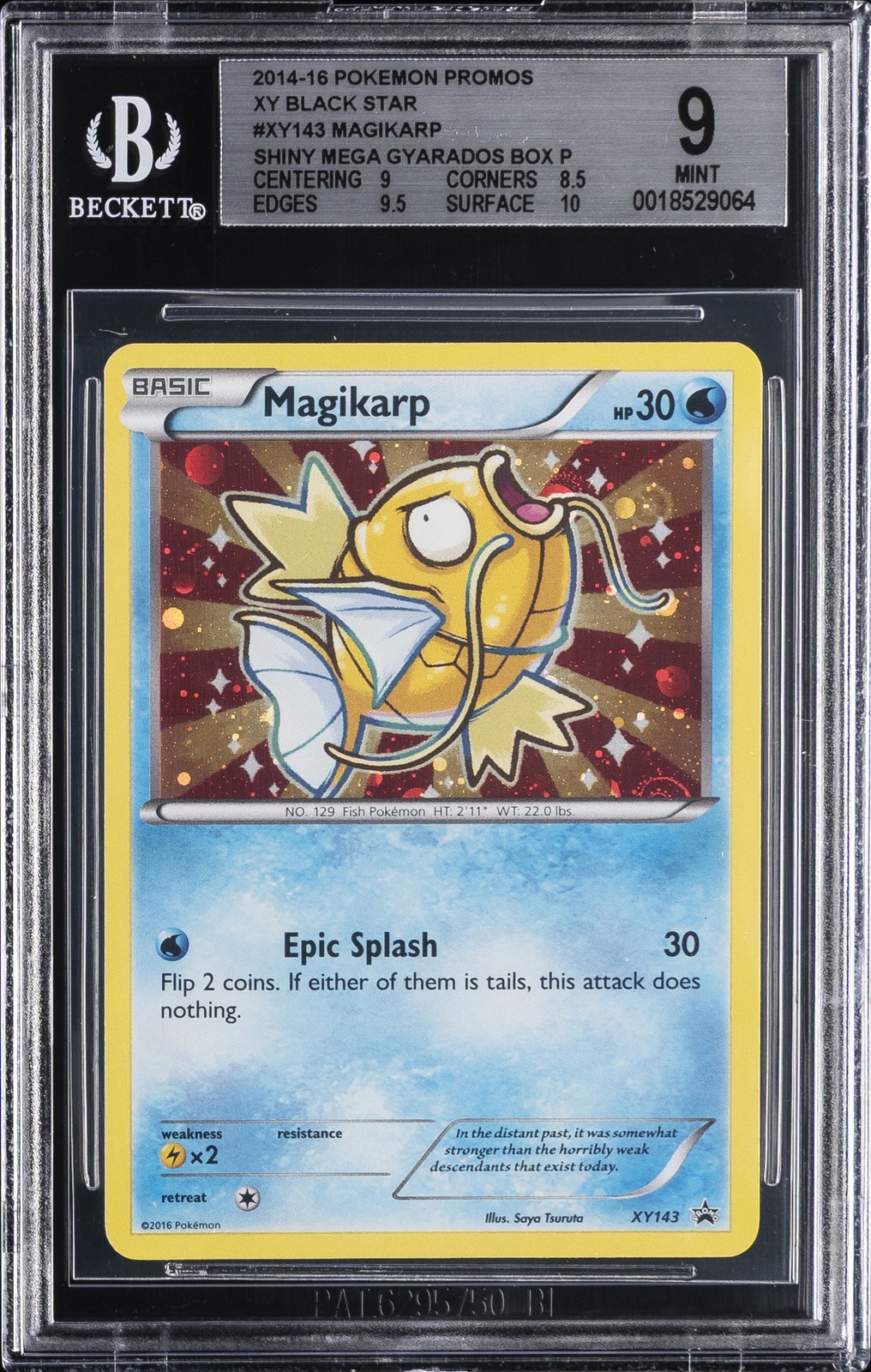 2014-16 POKEMON PROMOS XY BLACK STAR SHINY MEGA GYARADOS BOX P MAGIKARP BGS 9