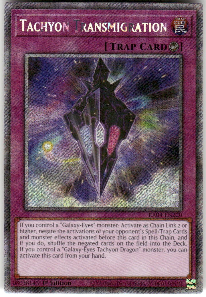 Tachyon Transmigration Platinum Secret Rare RA04-EN220 Stampede Yu-Gi-Oh 1st Ed