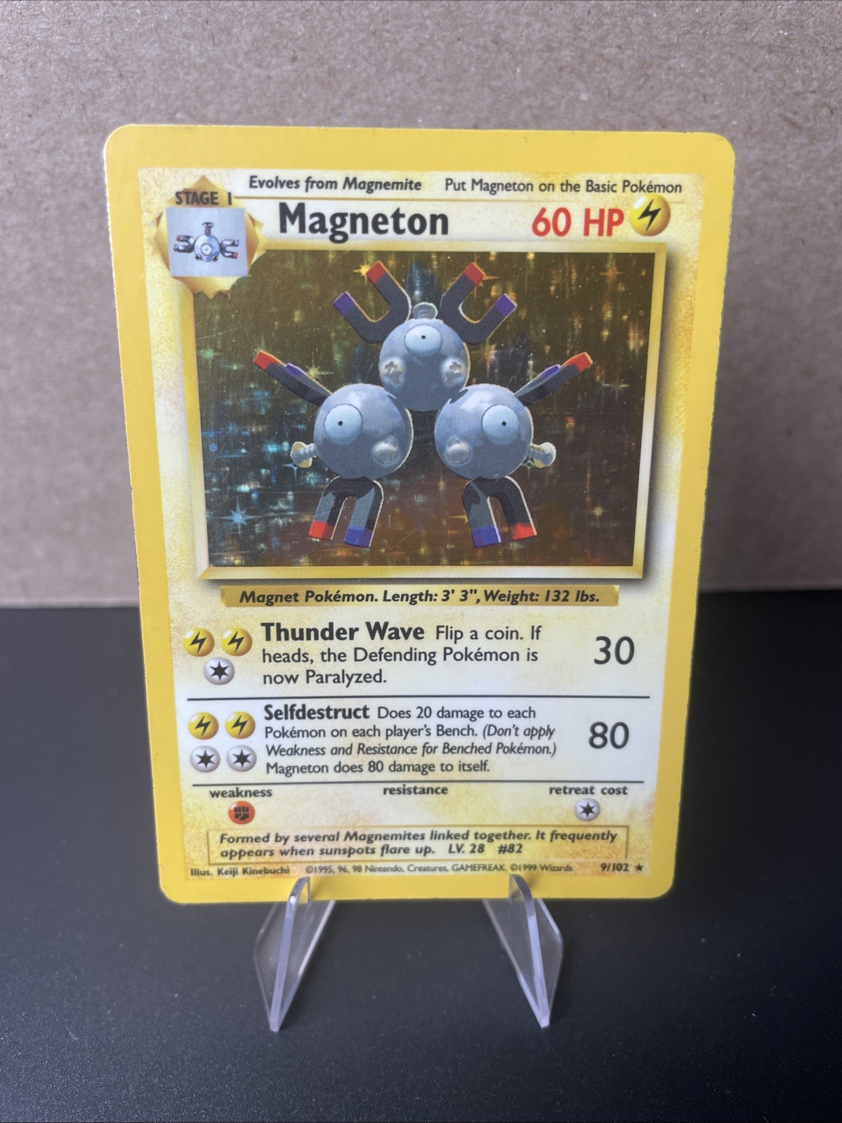 WOTC Base Set Magneton 9/102 Holo Rare EN 1999 MP