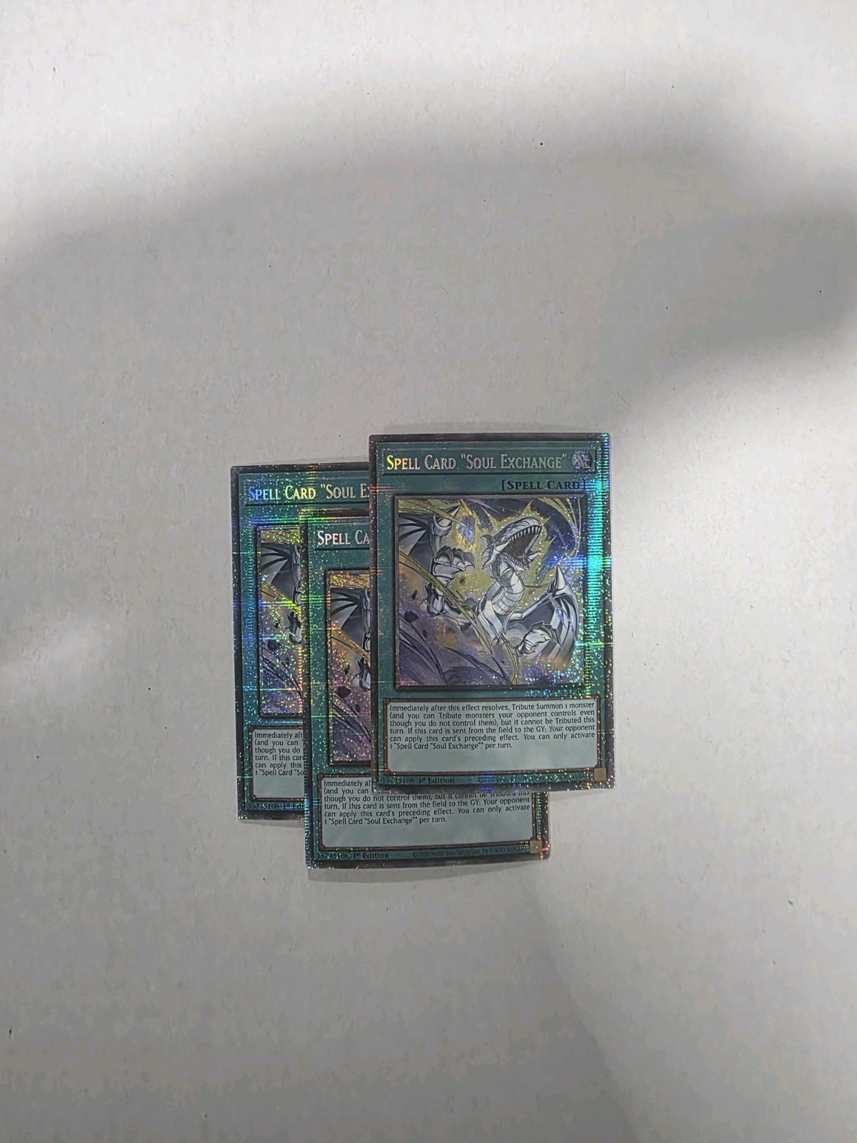 Yugioh 3x Spell Card “Soul Exchange” MP25-EN007 1st Edition Starlight Rare NM