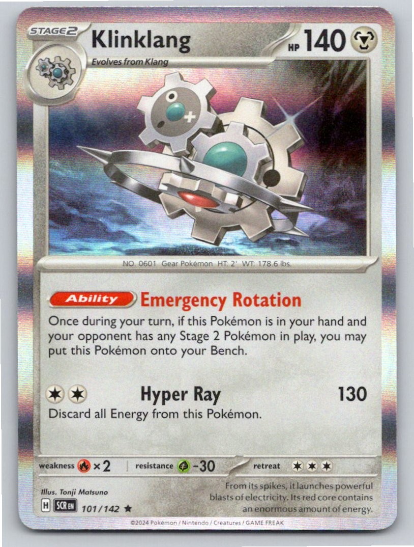 2024 POKEMON KLINKLANG STELLAR CROWN 101/142 HOLO RARE NM A9779 FREE S&H