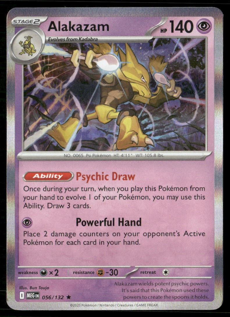 Alakazam 056/132 Rare Mega Evolution Pokemon Holo Near Mint