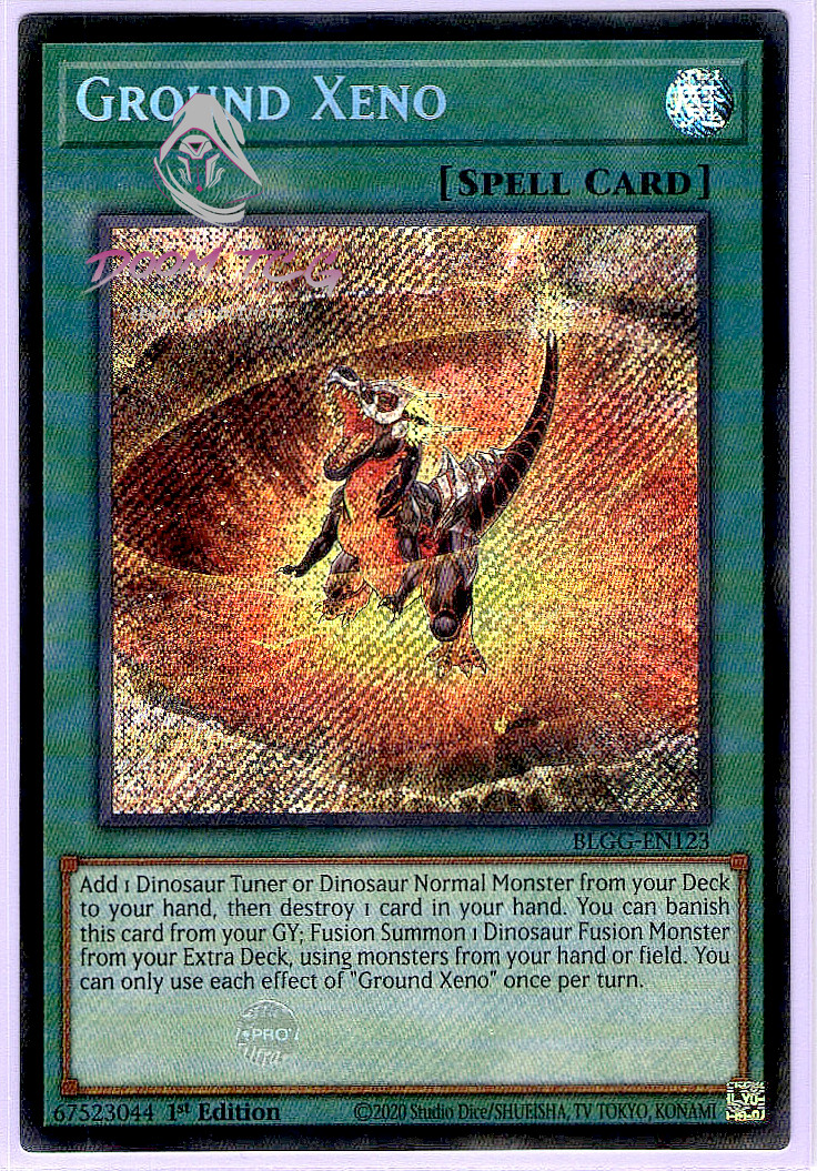 Yugioh! Ground Xeno BLGG-EN123 (SCR) 1st Ed “Dino Support”