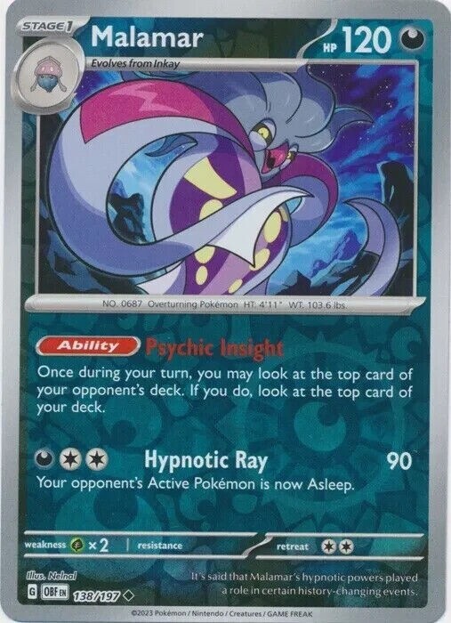 MALAMAR 138/197 – Reverse Holo – Pokemon – Obsidian Flames