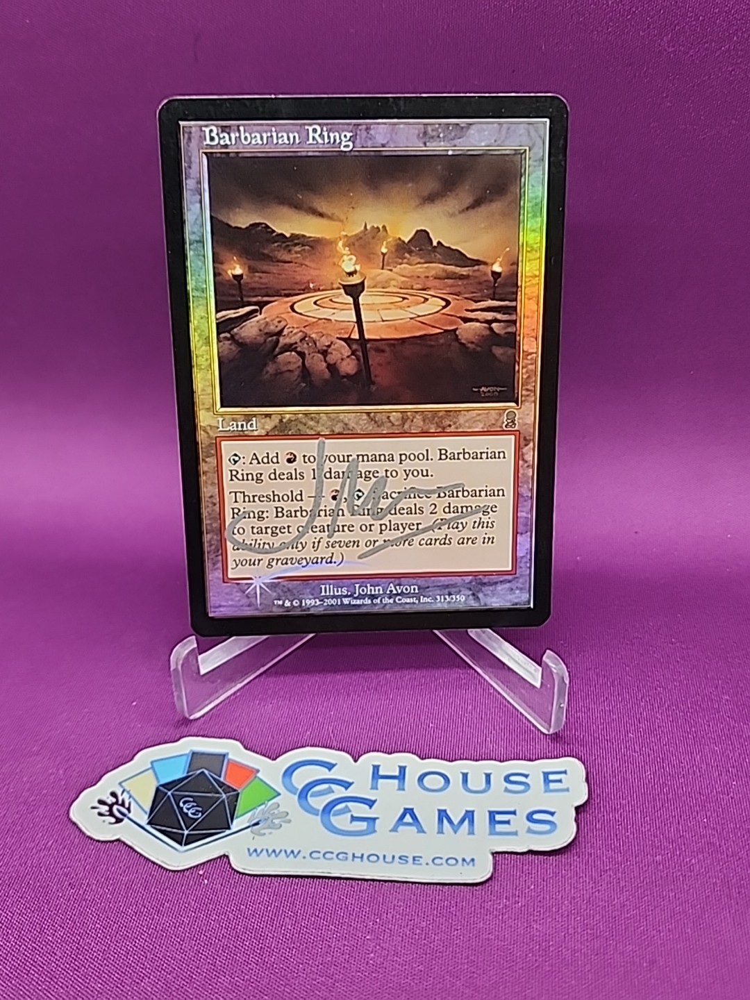 MTG Foil Barbarian Ring Signed John Avon Odyssey Silver Signature *CCGHouse* RD