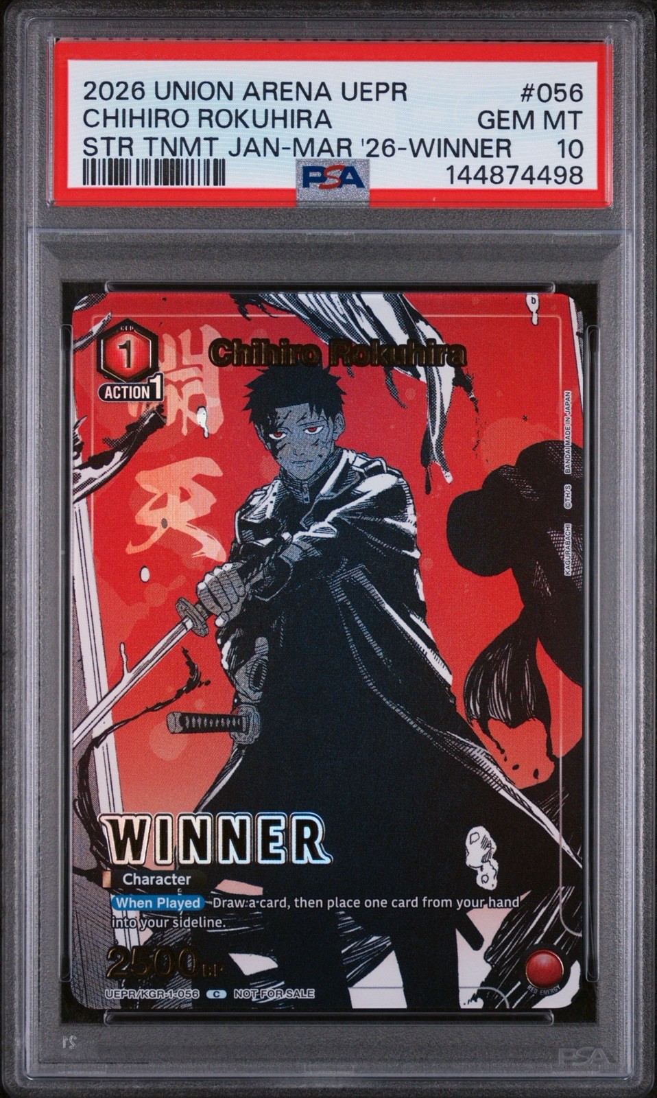 2026 Union Arena Winner Chihiro Rokuhira UEPR KGR-1-056 Foil English PSA 10