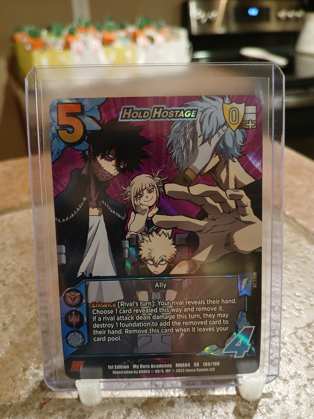 My Hero Academia TCG Hold Hostage 1st Edition 109/108 SR Holo Foil Villains