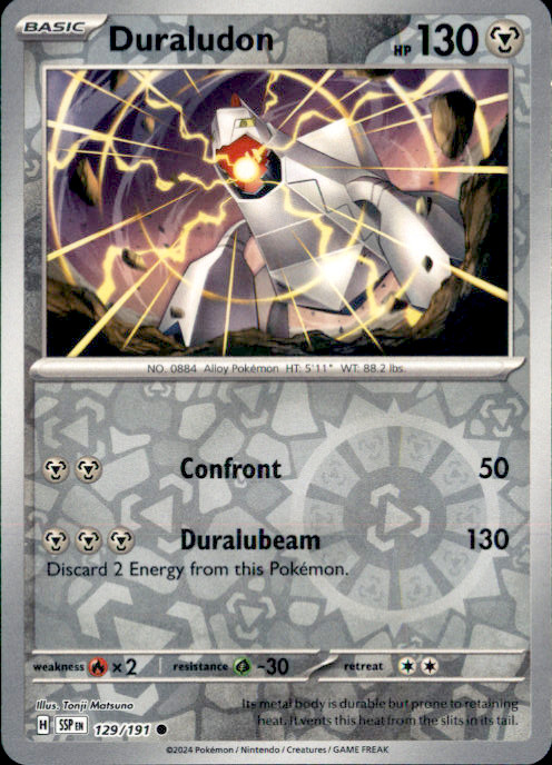 Duraludon Reverse Holo Common SV08: Surging Sparks 129/191 NM Tonji Matsuno 2024