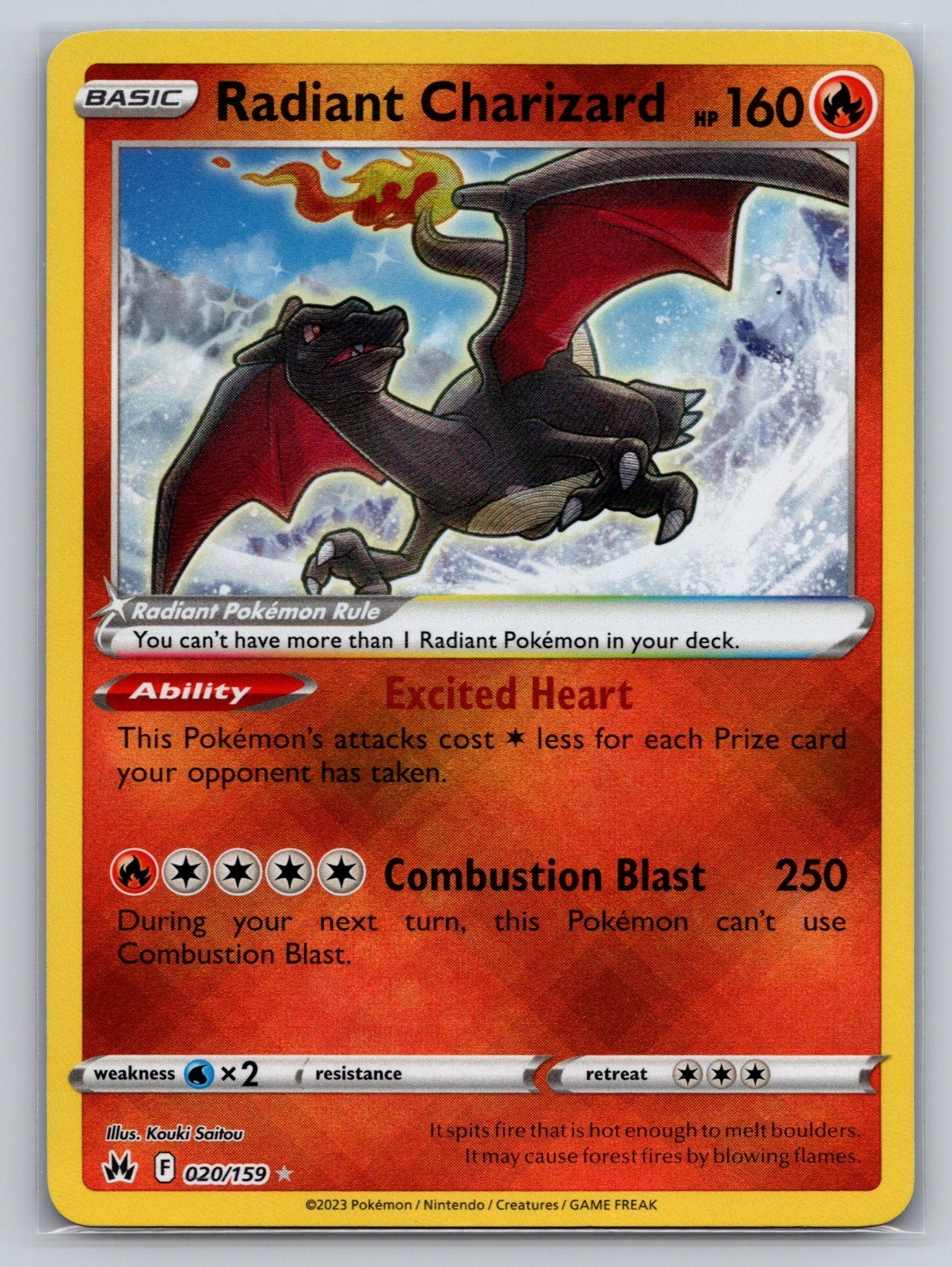 Radiant Charizard Holo Radiant Rare SWSH: Crown Zenith 020/159 NM