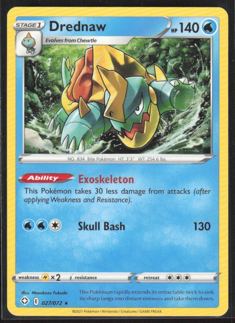 2021 Sword & Shield – Shining Fates Drednaw Stage 1/Rare #27