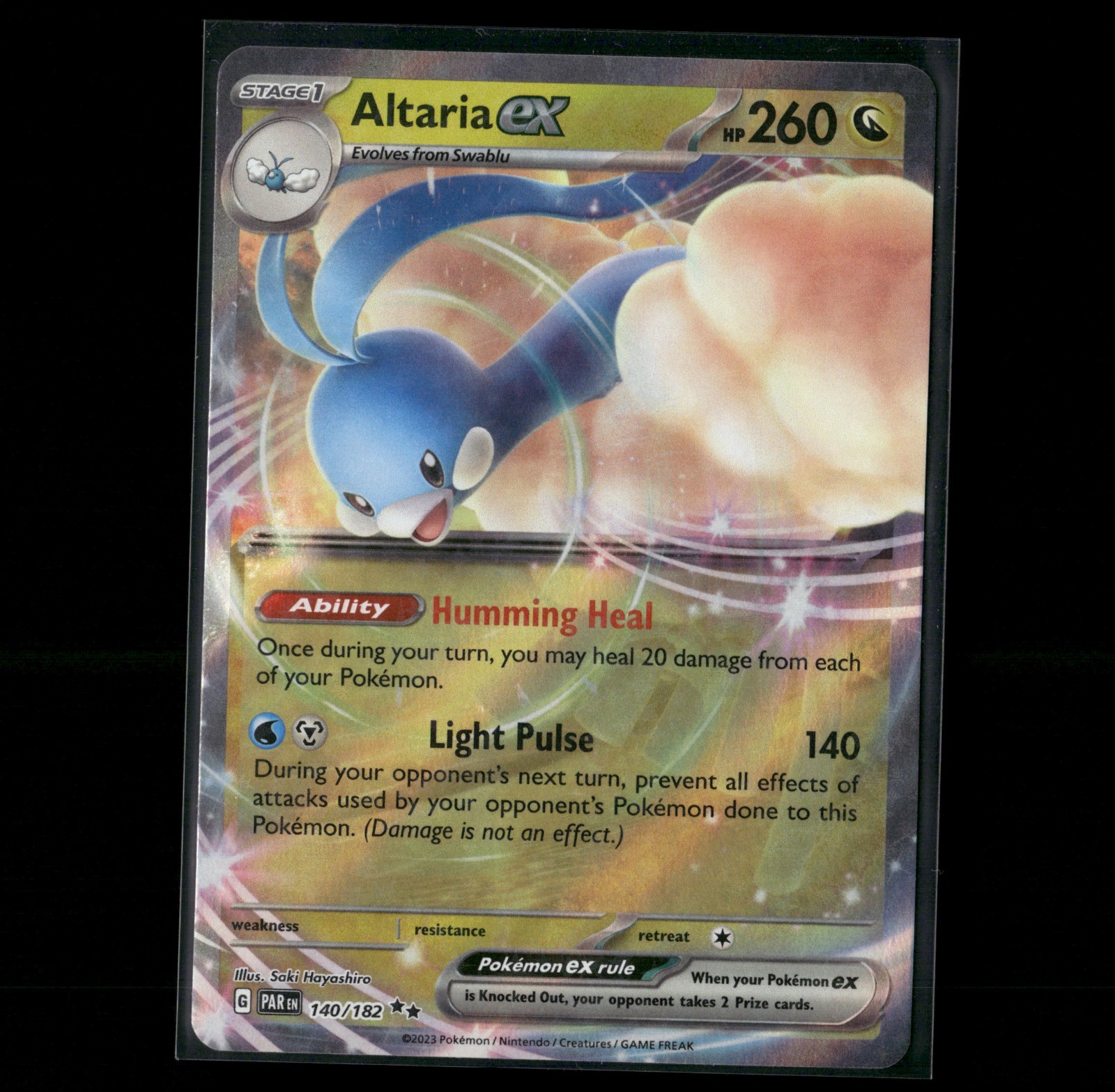 Altaria ex Double Rare Holo 140/182 SV04: Paradox Rift 2023 NM Saki Hayashiro