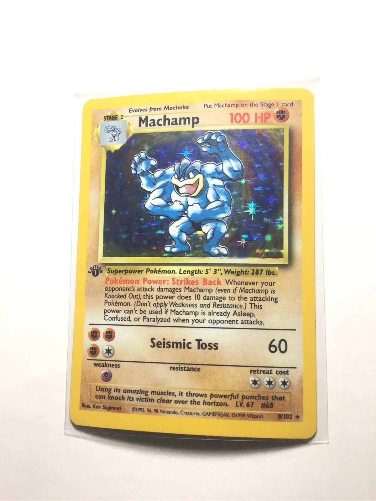 MACHAMP – 8/102 – Base Set – Holo – Pokemon Card – PL