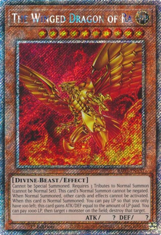 Yugioh! The Winged Dragon of Ra – RA03-EN137 – Platinum Secret Rare – 1st Editio