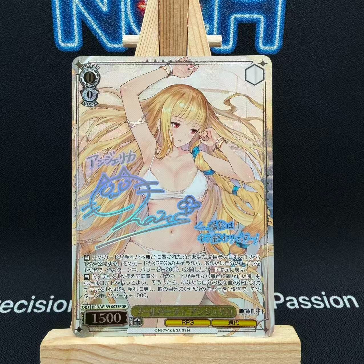 Weiss Schwarz Brown Dust 2 Pool Party Angelica SP BRD/W139-003SP Signed Card