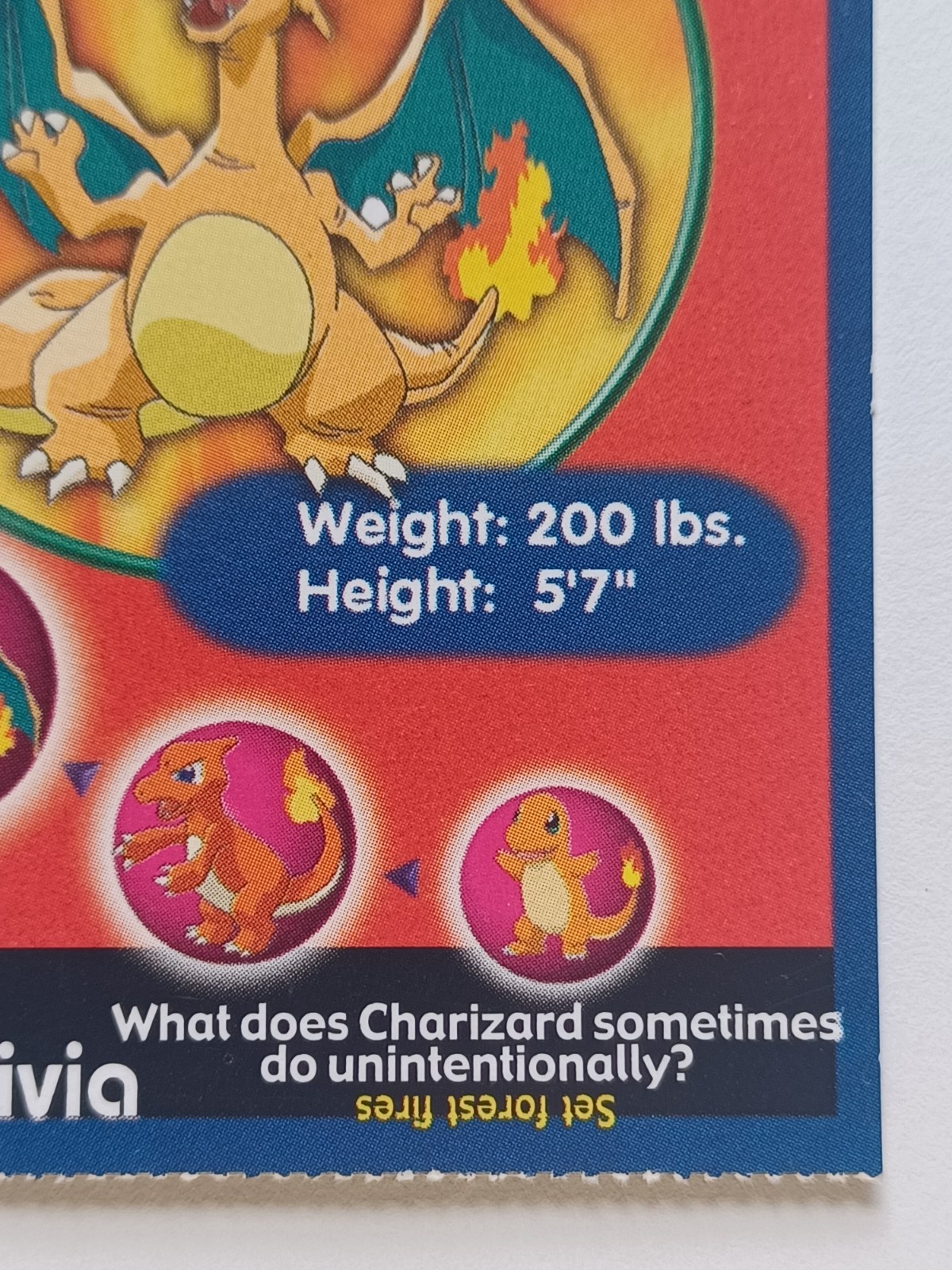 Pokémon TCG Charizard #06 Burger King PokeTrivia Card #06