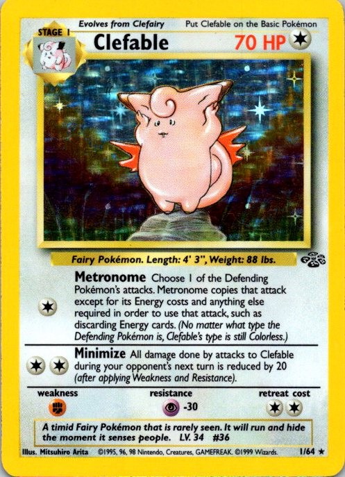 Clefable (1) Holo Rare Jungle 01/64 LP