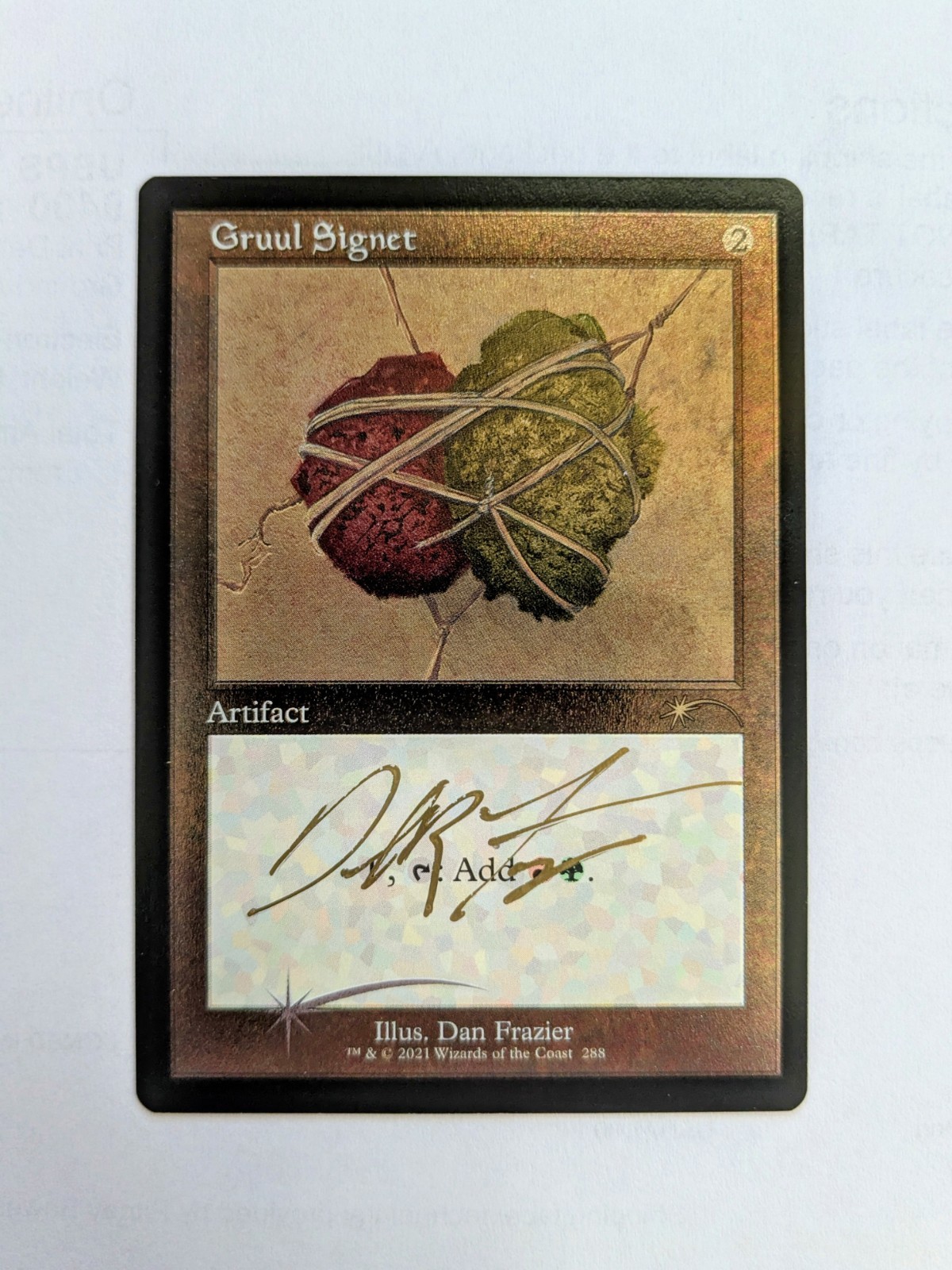 MTG FOIL Gruul Signet SIGNED IN GOLD BY DAN FRAZIER