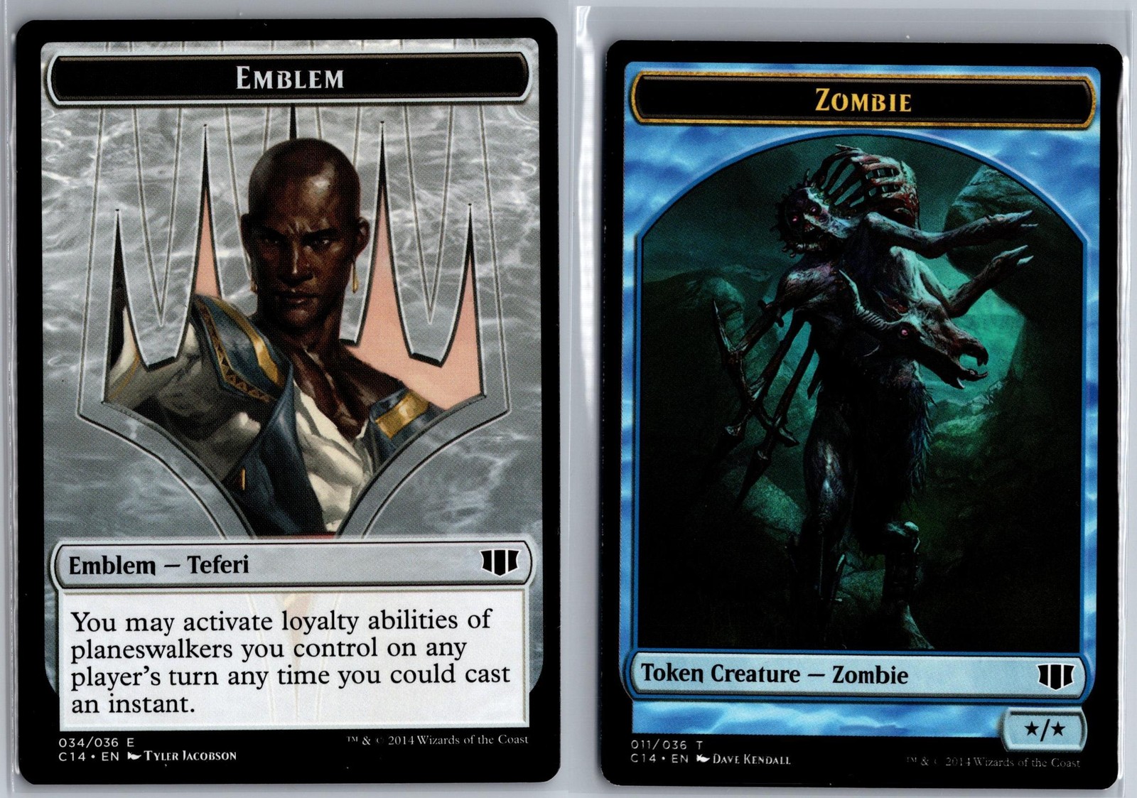 EMBLEM – TEFERI, TEMPORAL ARCHMAGE // ZOMBIE (011) TOKEN MTG Commander 2014 NM