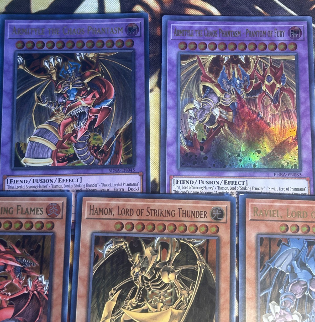 Yugioh: Sacred Beasts – Uria Hamon Raviel 5 Card Armityle Fusion Set NM