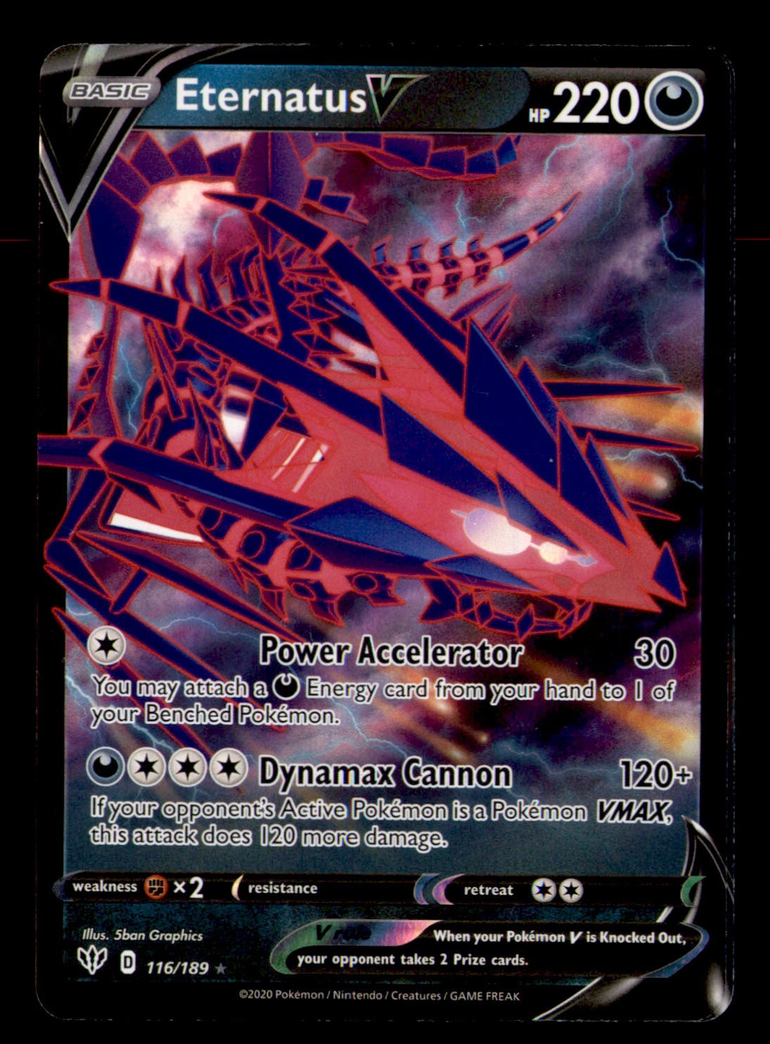 Eternatus V 116/189 Holo V Rare Darkness Ablaze Pokemon Near Mint