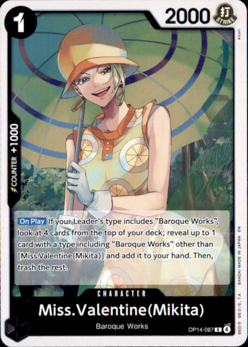 Miss.Valentine(Mikita) Foil R The Azure Sea’s Seven OP14-087 NM 2026